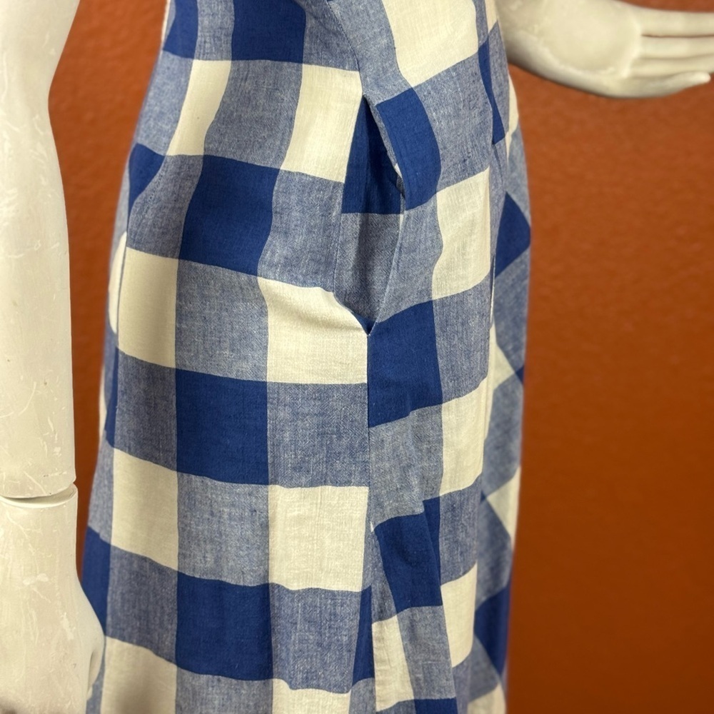 Maeve Blue and White Asymmetrical Wrap Sundress Size XSP. A14 - Picture 10 of 16